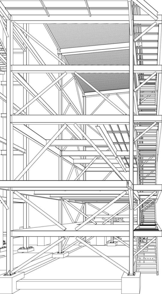 3d ilustración de industrial edificio vector