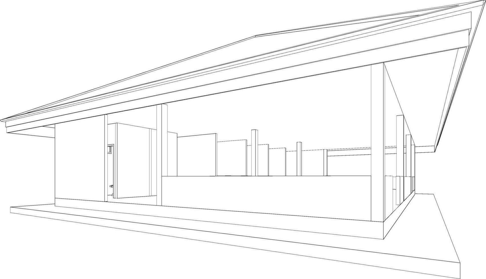 3D illustration of building project vector
