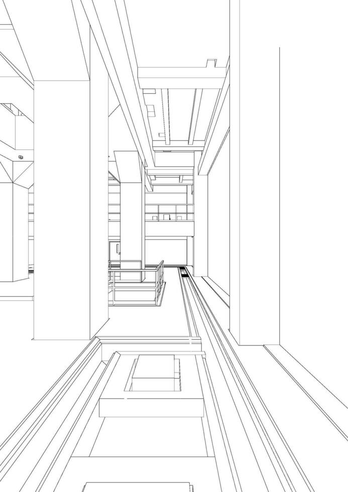 3d ilustración de industrial edificio vector