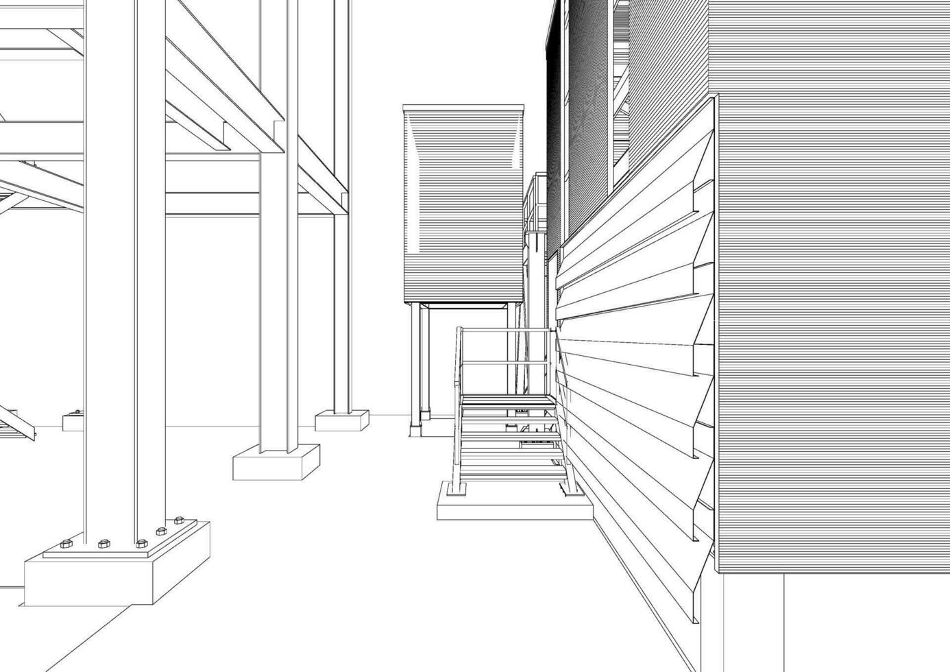 3d ilustración de industrial edificio vector