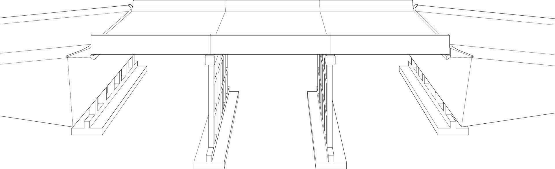 3d ilustración de peatonal puente en concepto vector