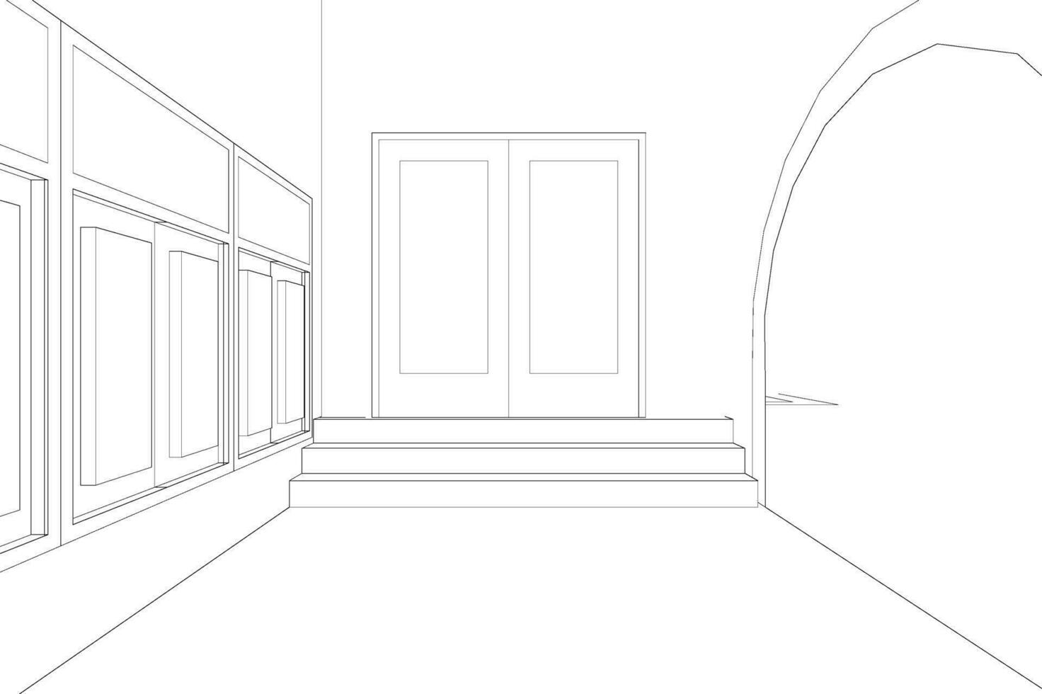 3D illustration of building project vector