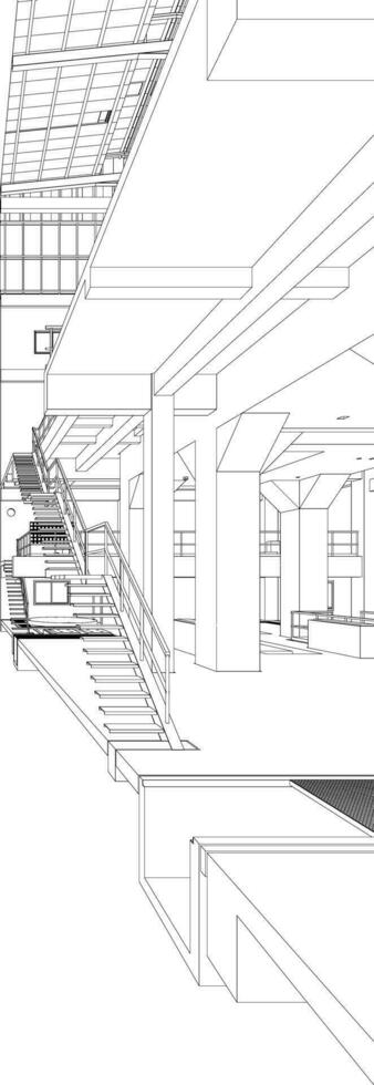 3d ilustración de industrial edificio vector