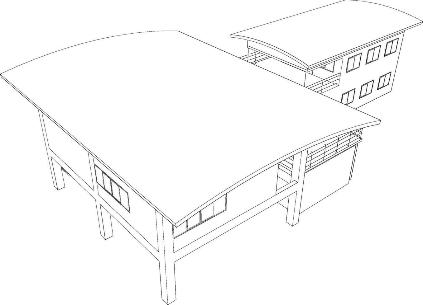 3D illustration of building project vector