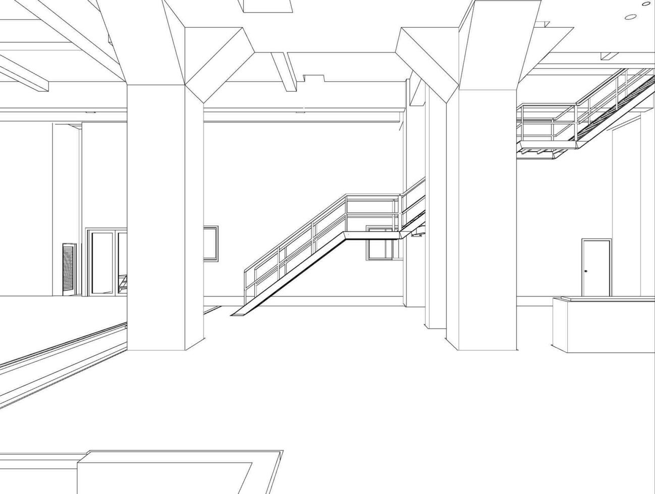 3d ilustración de industrial edificio vector