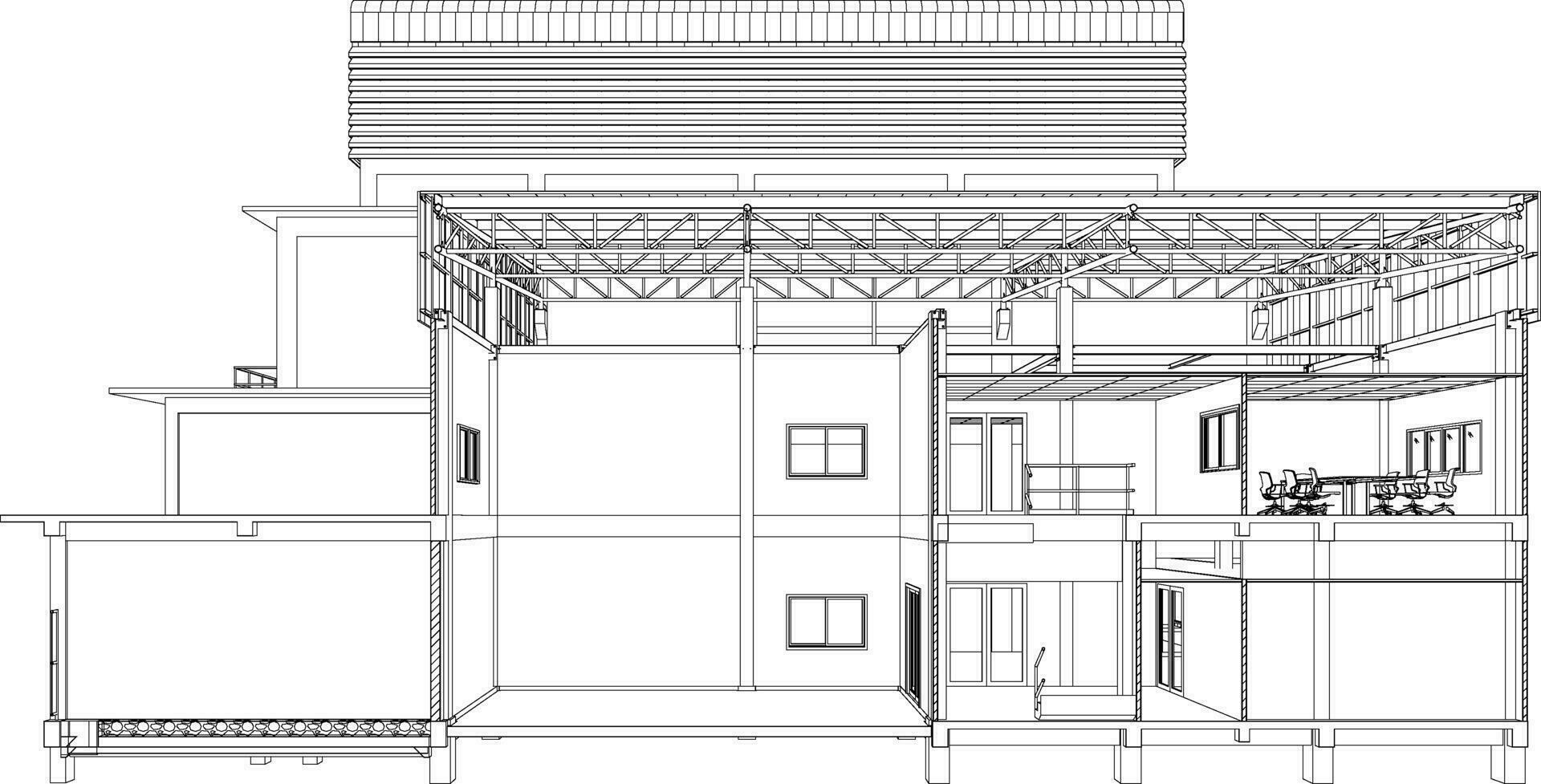 3d ilustración de industrial edificio vector