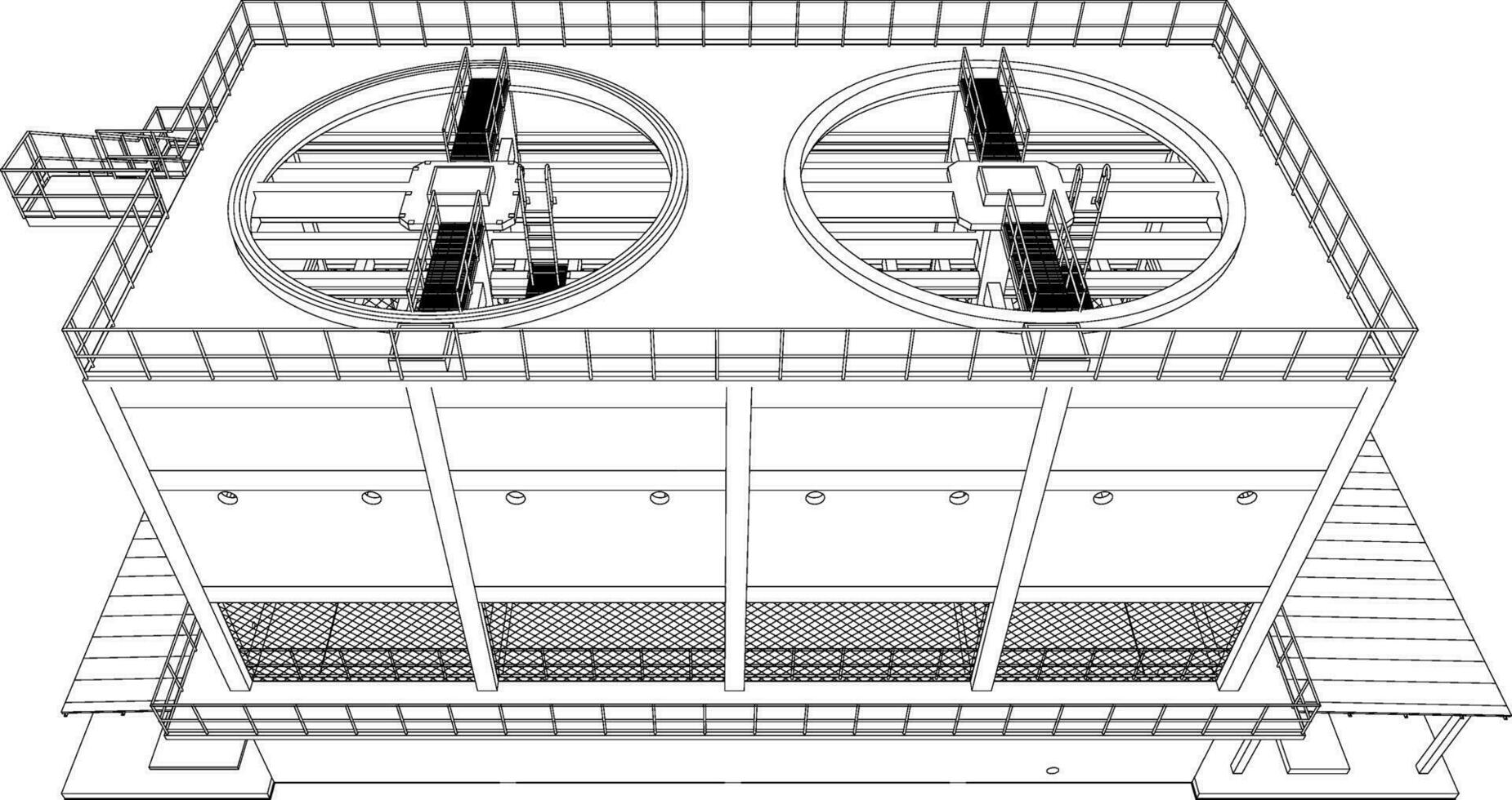 3d ilustración de industrial edificio vector