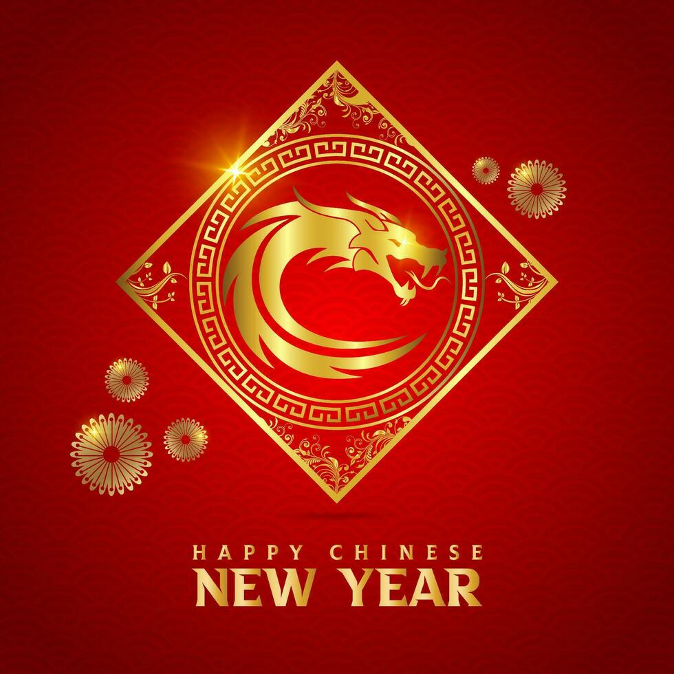 Chinese new year design poster vector. Happy chinese new year background vector