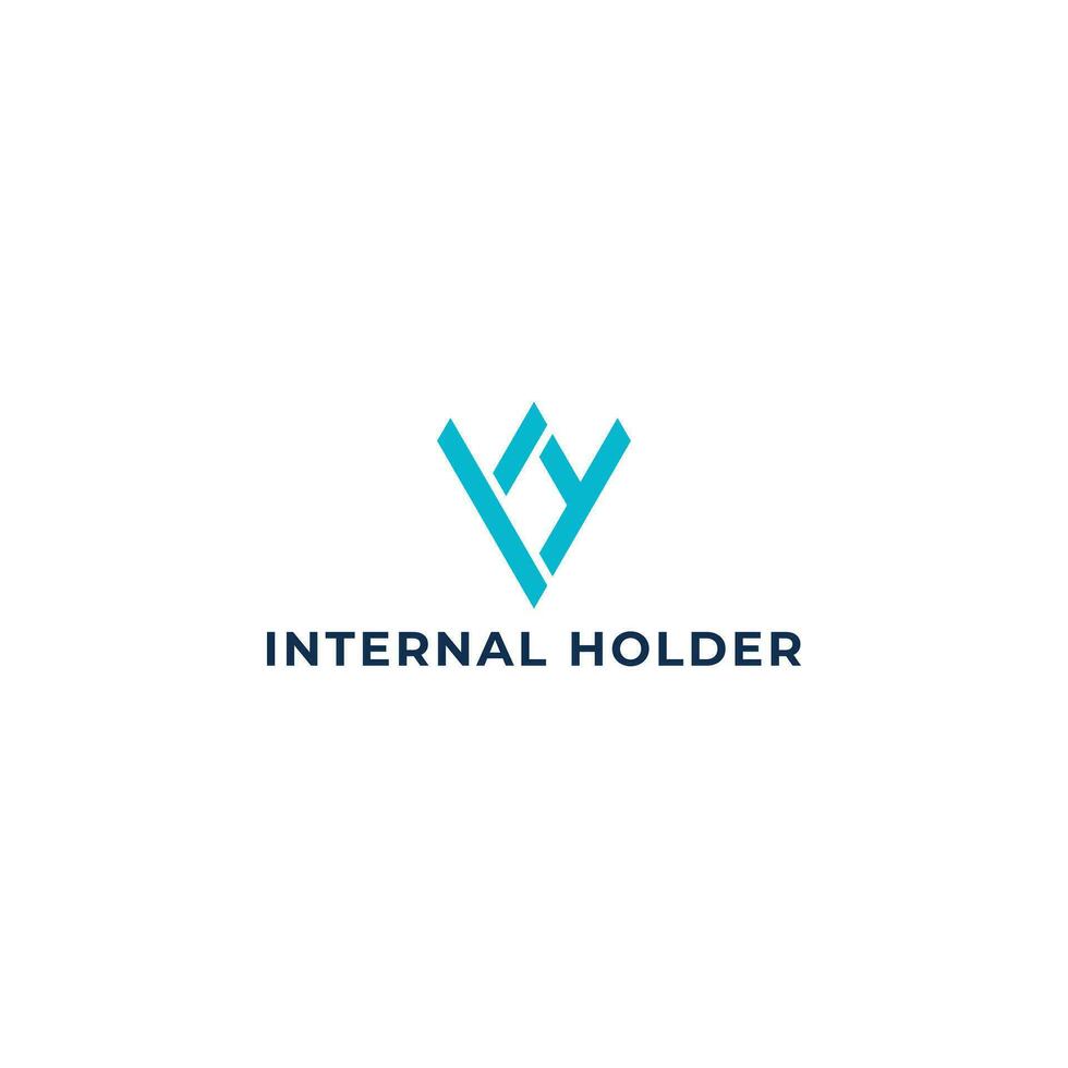 Abstract the initial letter IH or HI in blue color isolated on a white background. IH Logo letter monogram with triangle shape design template applied for hospitality management company logo design vector