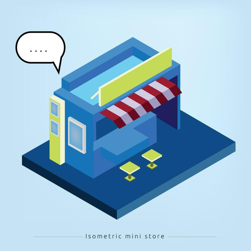 Isometric 3D icon shop market city infrastructure, urban buildings and construction vector