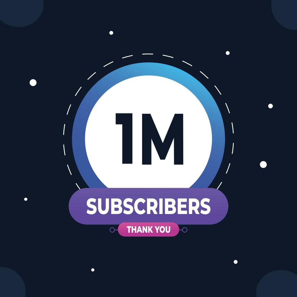 Thank you subscribers or followers. web social media modern post design vector