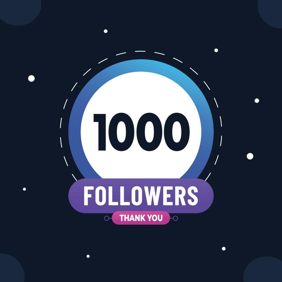 Thank you subscribers or followers. web social media modern post design vector