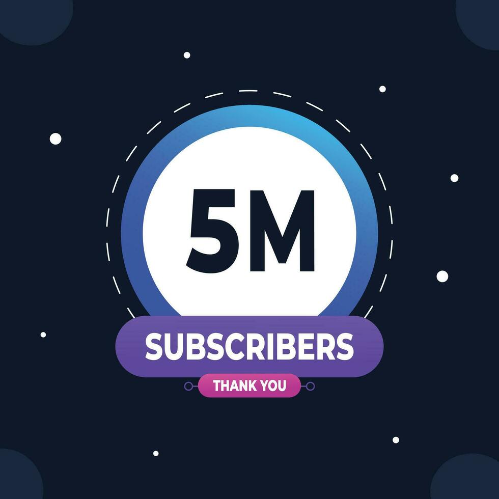 Thank you subscribers or followers. web social media modern post design vector