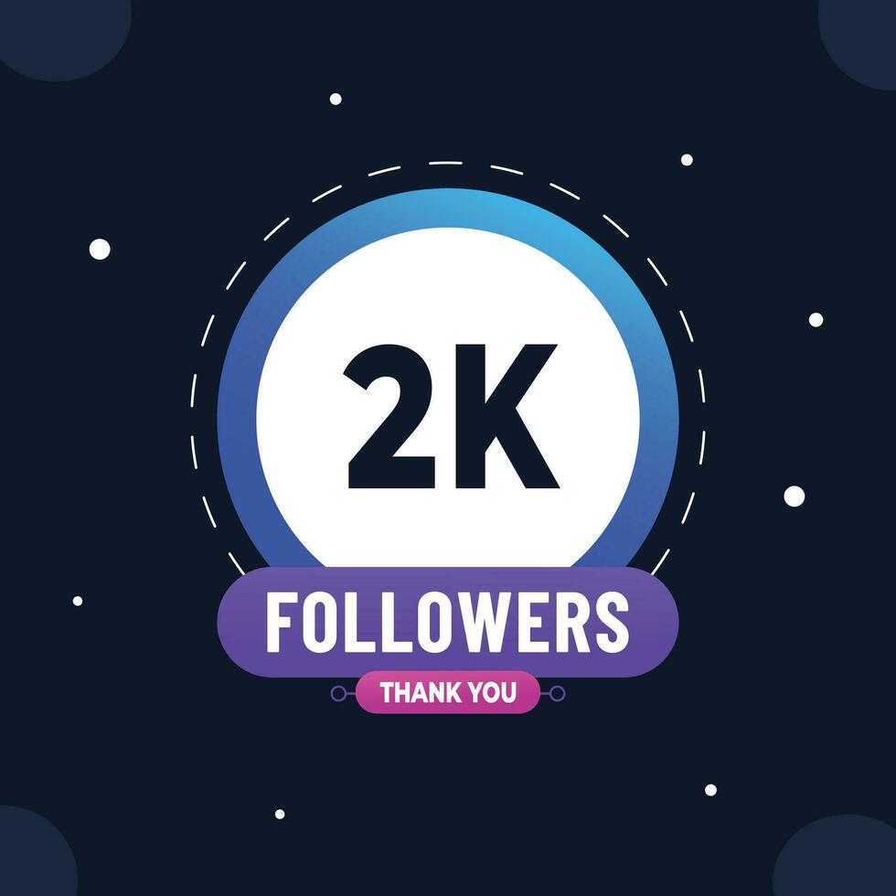 Thank you subscribers or followers. web social media modern post design vector