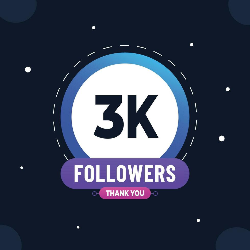 Thank you subscribers or followers. web social media modern post design vector