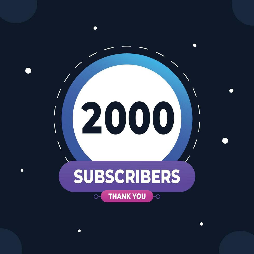 Thank you subscribers or followers. web social media modern post design vector