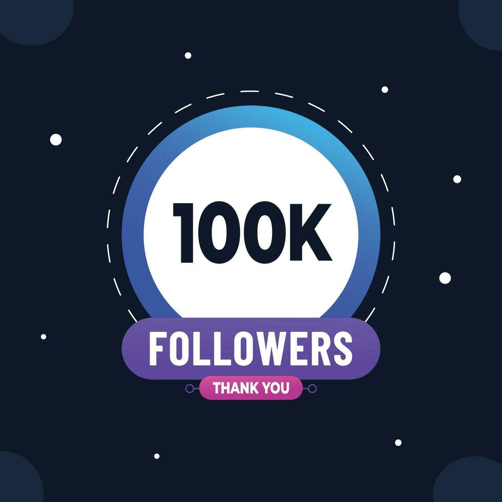 Thank you subscribers or followers. web social media modern post design vector