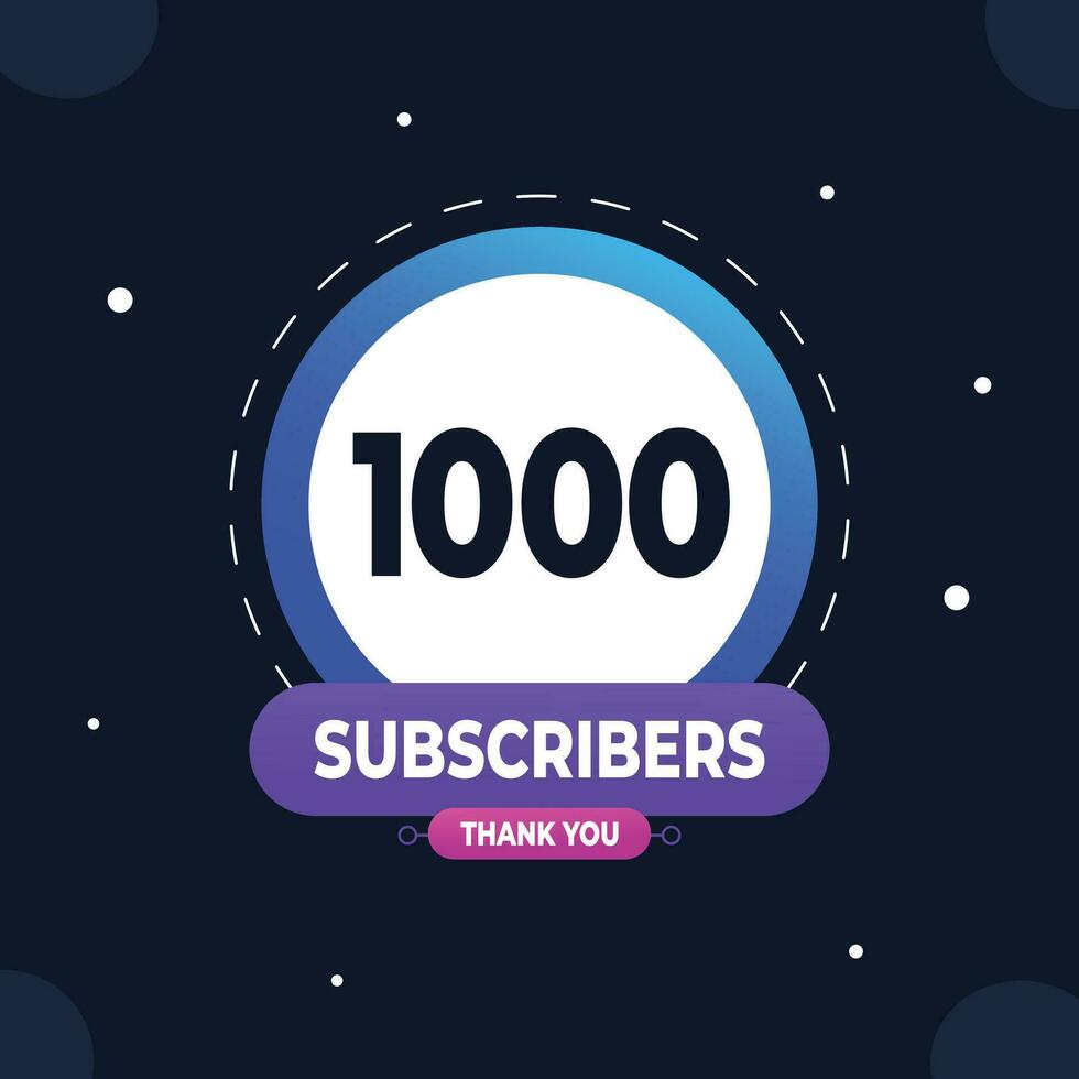 Thank you subscribers or followers. web social media modern post design vector