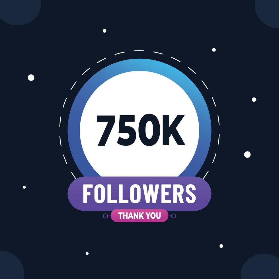 Thank you subscribers or followers. web social media modern post design vector