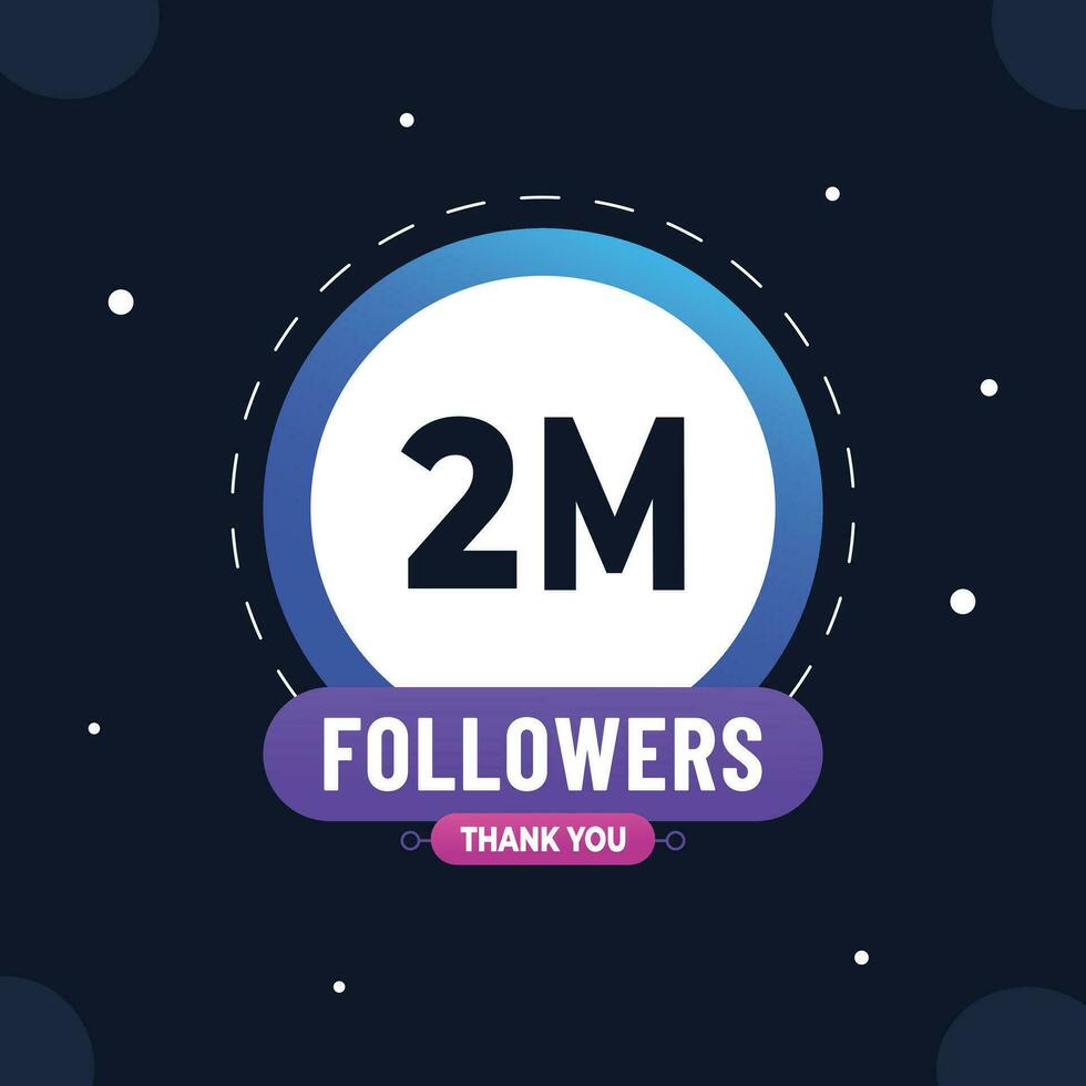 Thank you subscribers or followers. web social media modern post design vector