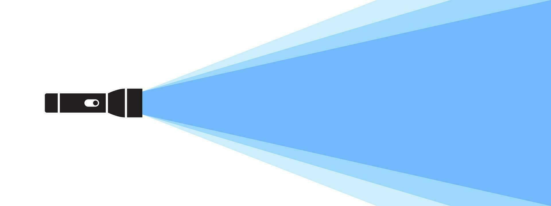 Flashlight illustration. Flat flashlight. Banner or background. Vector scalable graphics