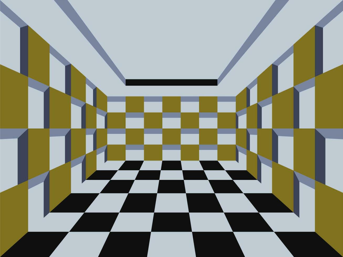 illustration 3d corridor. vector Psychedelic 3d corridor