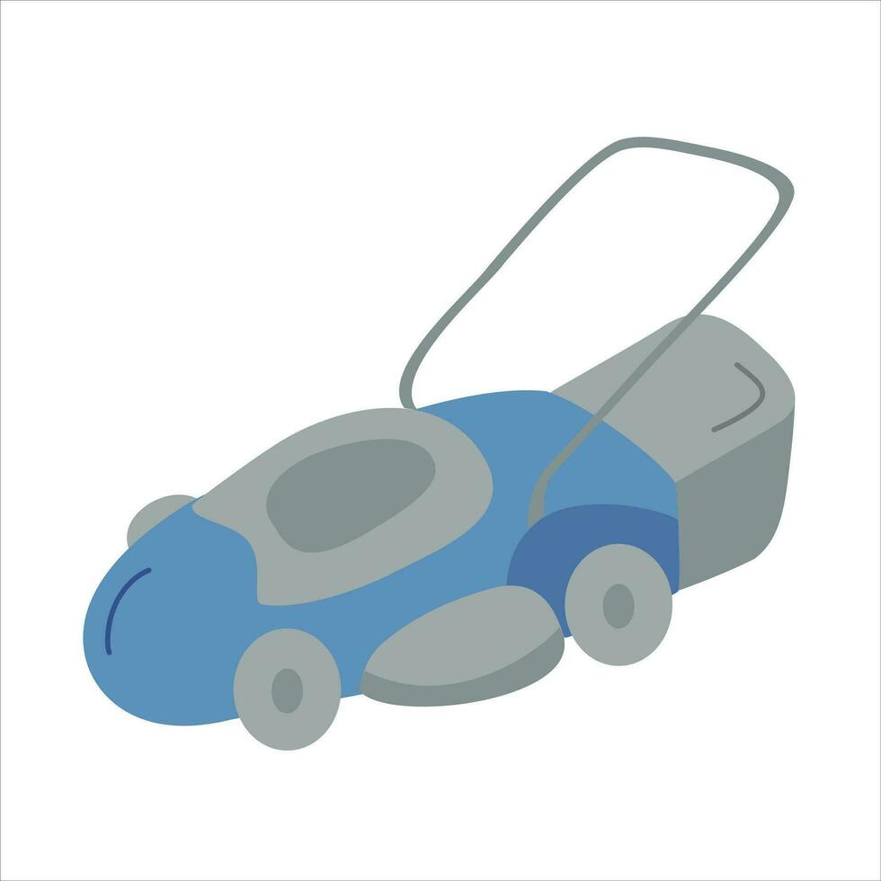 Vector color illustration of a lawn mower.