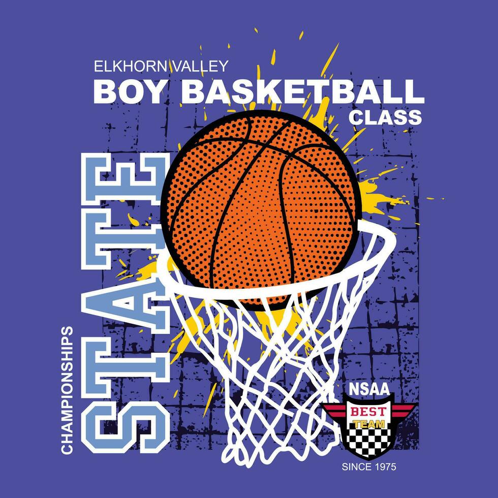 boy basketball tee graphic typography for print t shirt illustration vector art