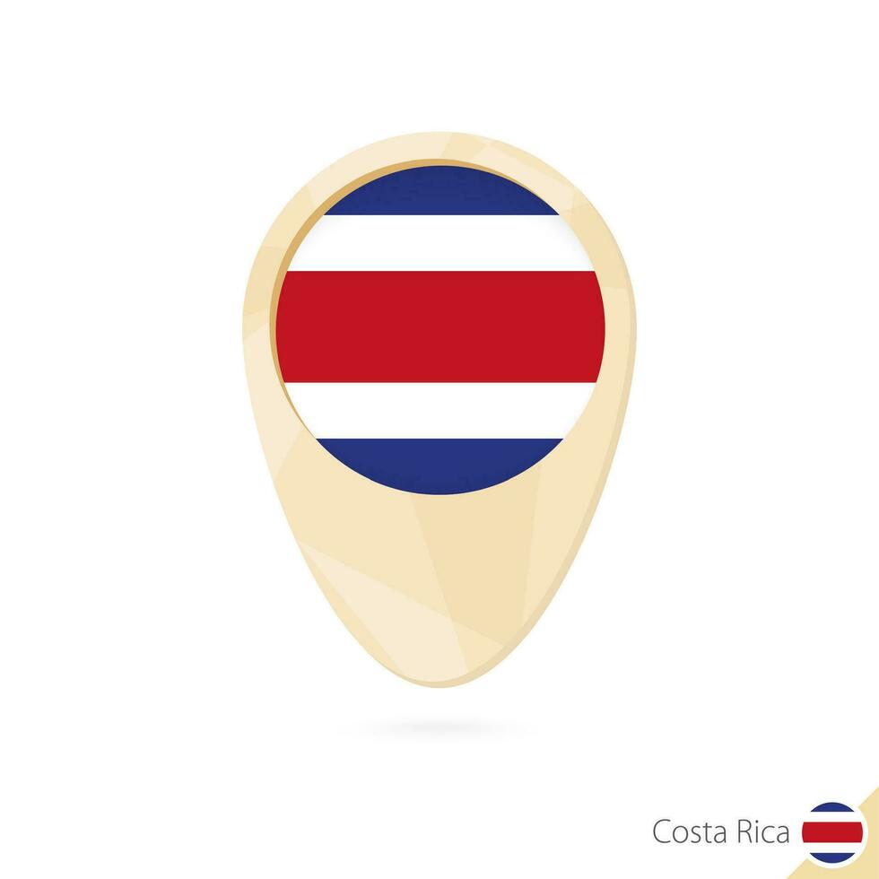 Map pointer with flag of Costa Rica. Orange abstract map icon. vector