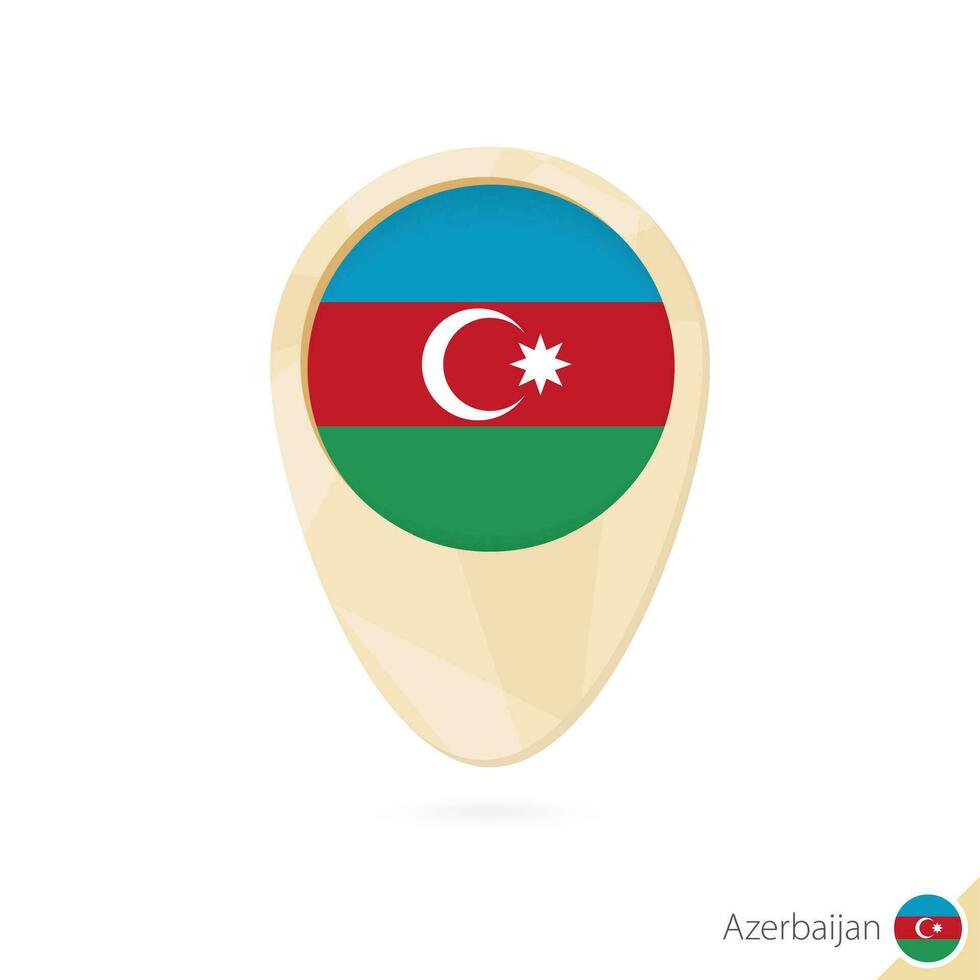 mapa puntero con bandera de azerbaiyán naranja resumen mapa icono. vector