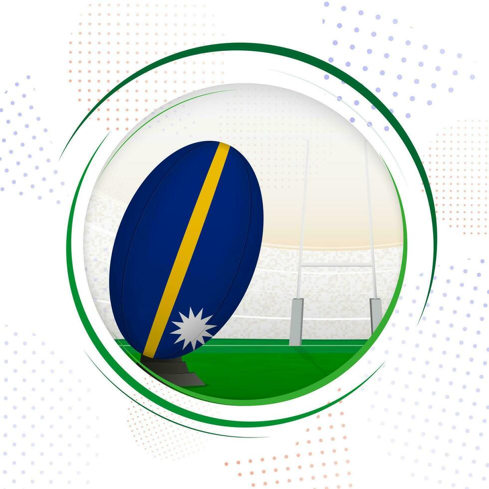 Flag of Nauru on rugby ball. Round rugby icon with flag of Nauru. vector