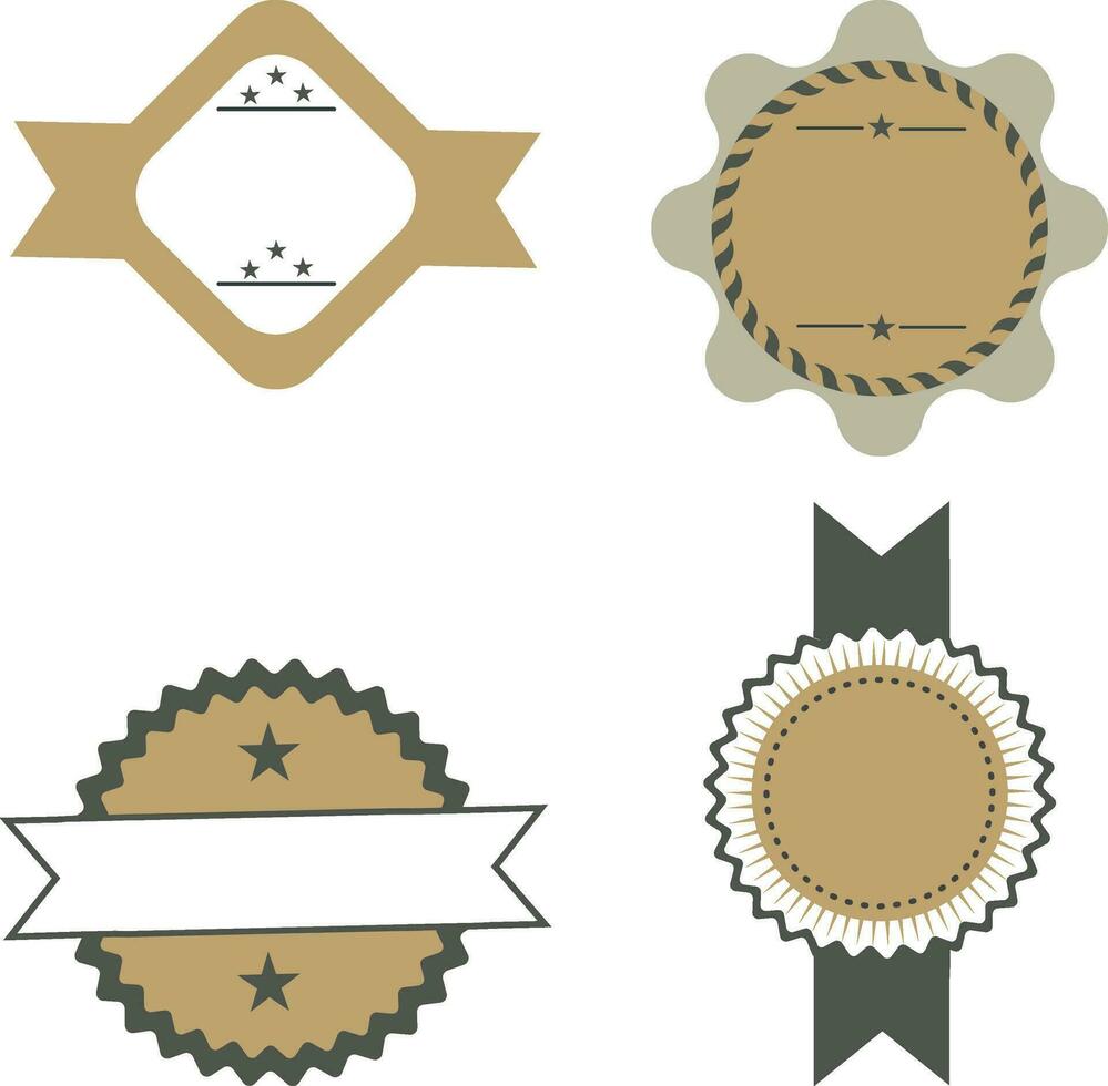 Circle Frame Logo in Different Shape. Vector Illustration Set.