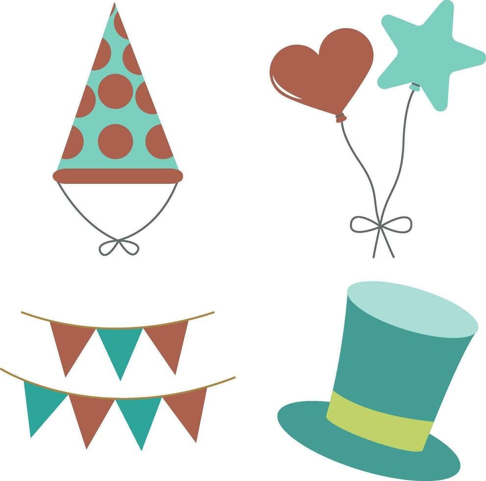 Birthday Party Element Set. Vector Illustration