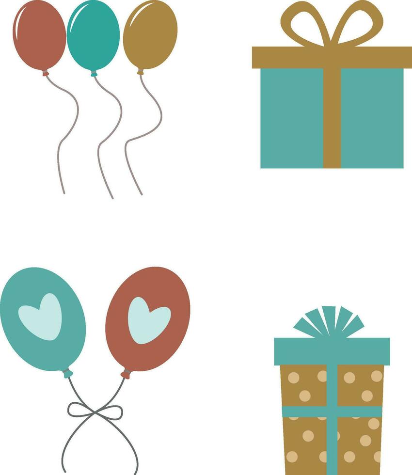 Birthday Party Element Set. Vector Illustration