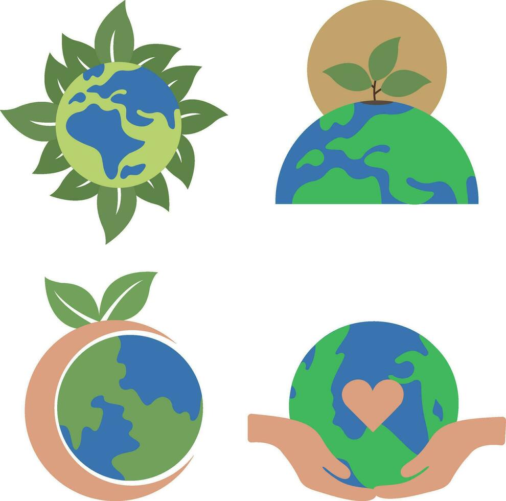 Hand Drawn Earth Day Icon Collection. Isolated Vector