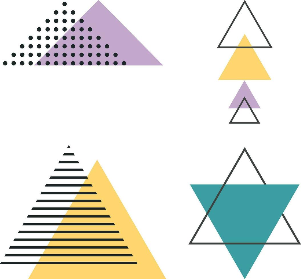 Memphis Triangle Shape. Abstract Geometric Style Design. Vector Illustration