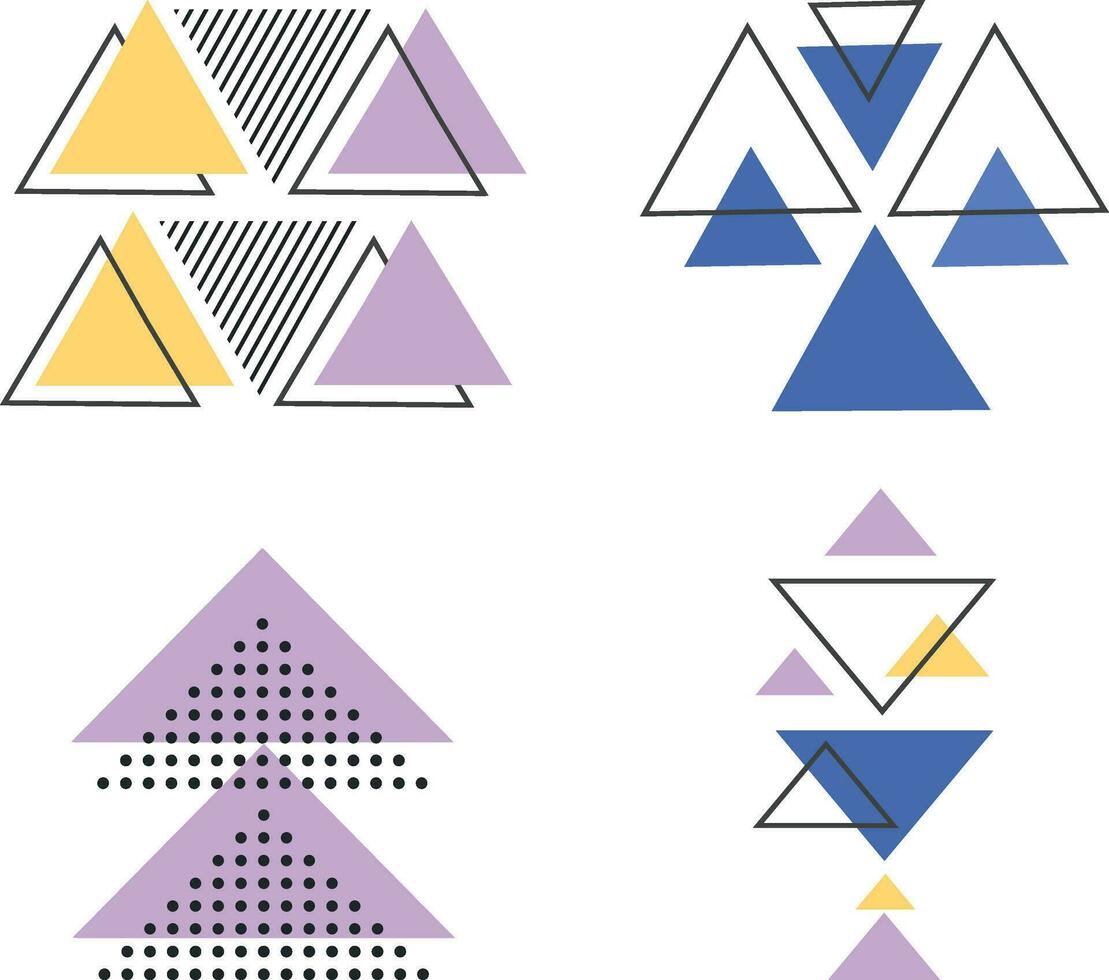 memphis triángulo forma. resumen geométrico estilo diseño. vector ilustración