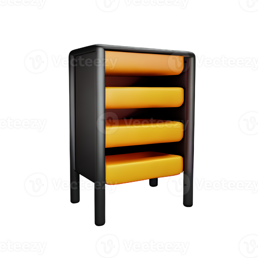 bookshelf 3d rendering icon illustration png