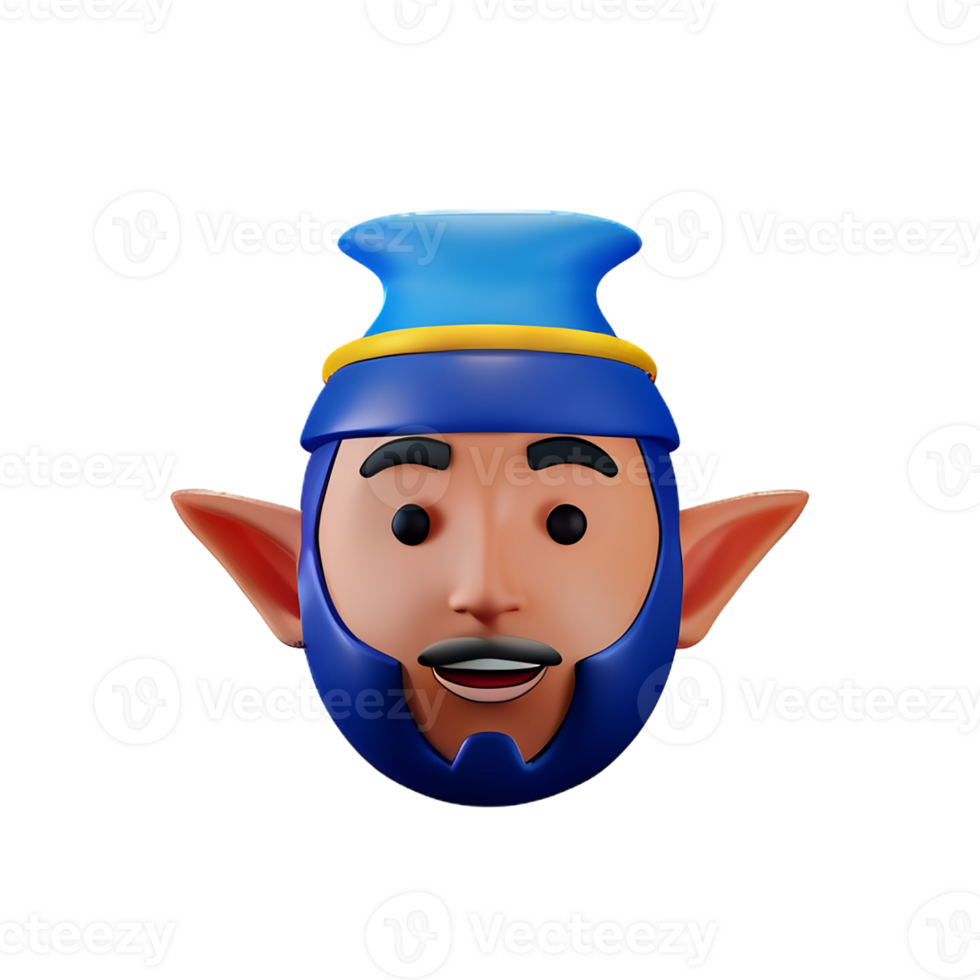 elf face 3d rendering icon illustration png