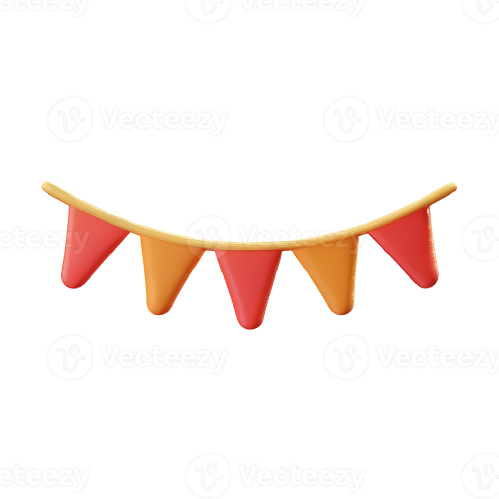 bunting 3d rendering icon illustration png