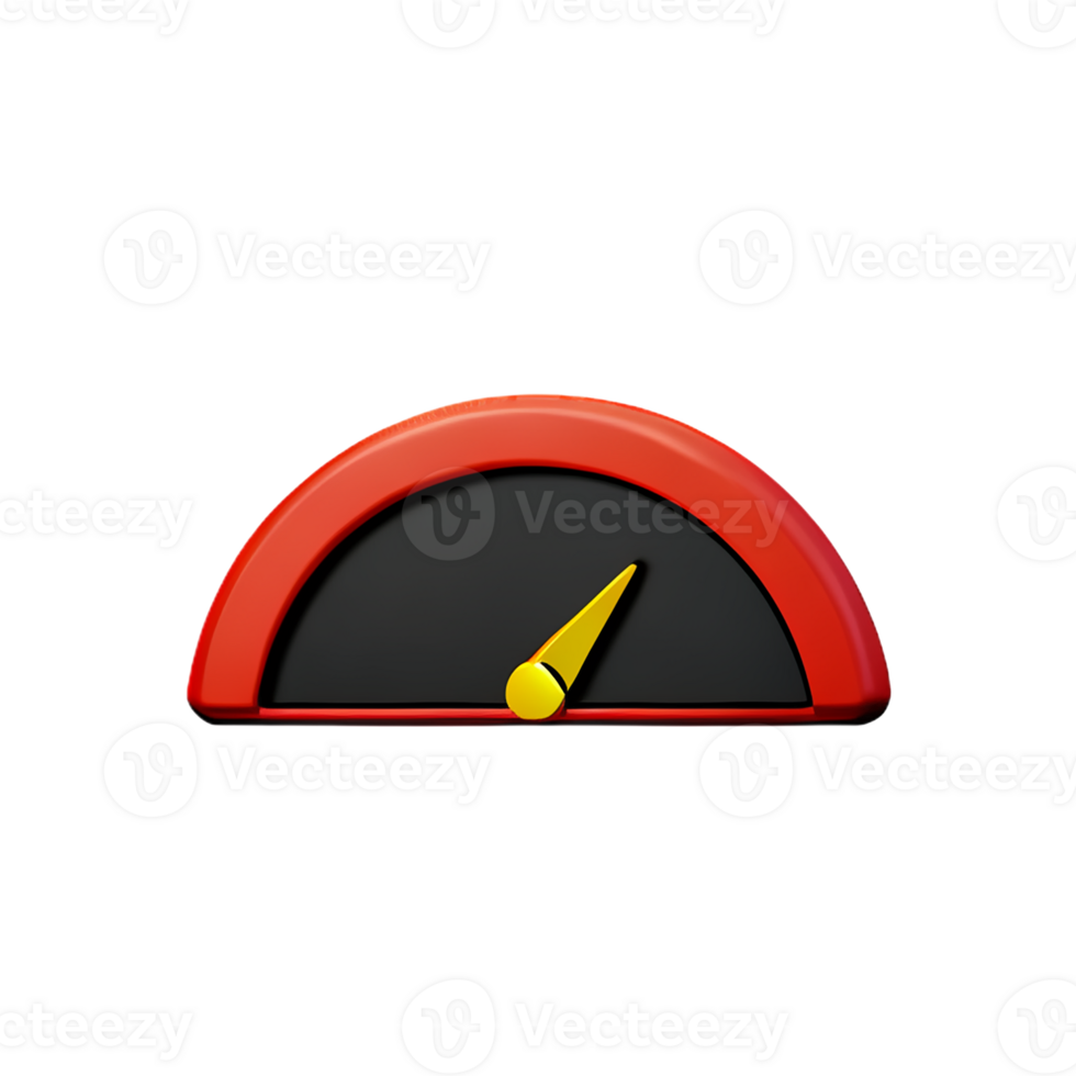 speedometer 3d rendering icon illustration png