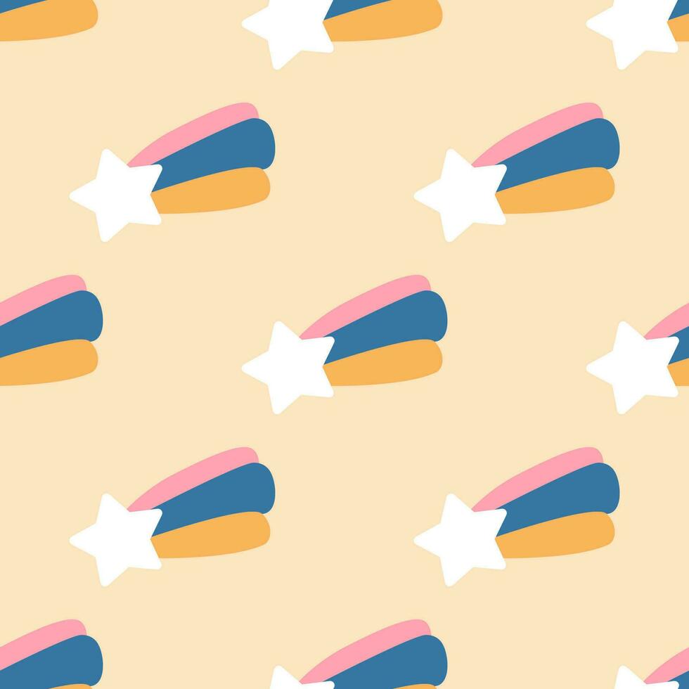 Seamless shooting star pattern. vector