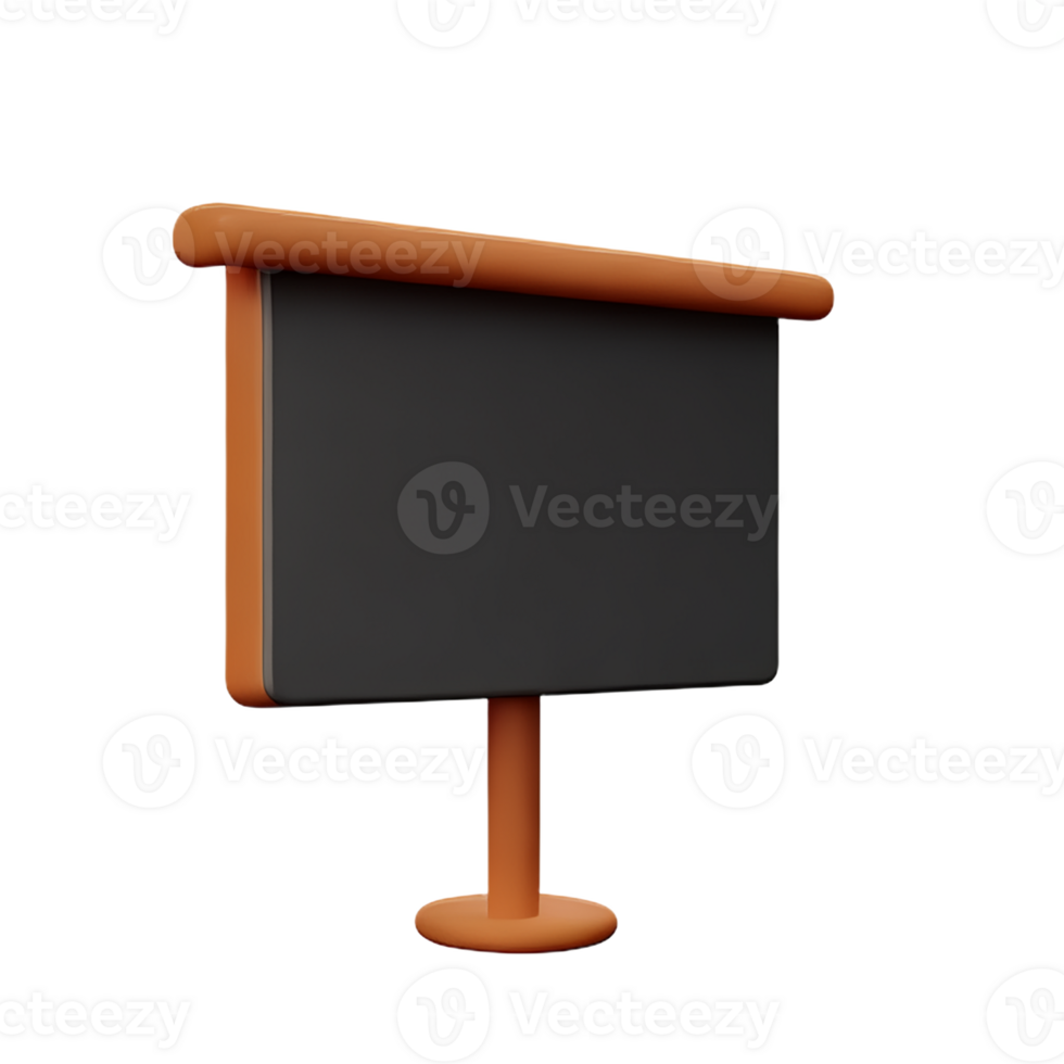 blackboard 3d rendering icon illustration png