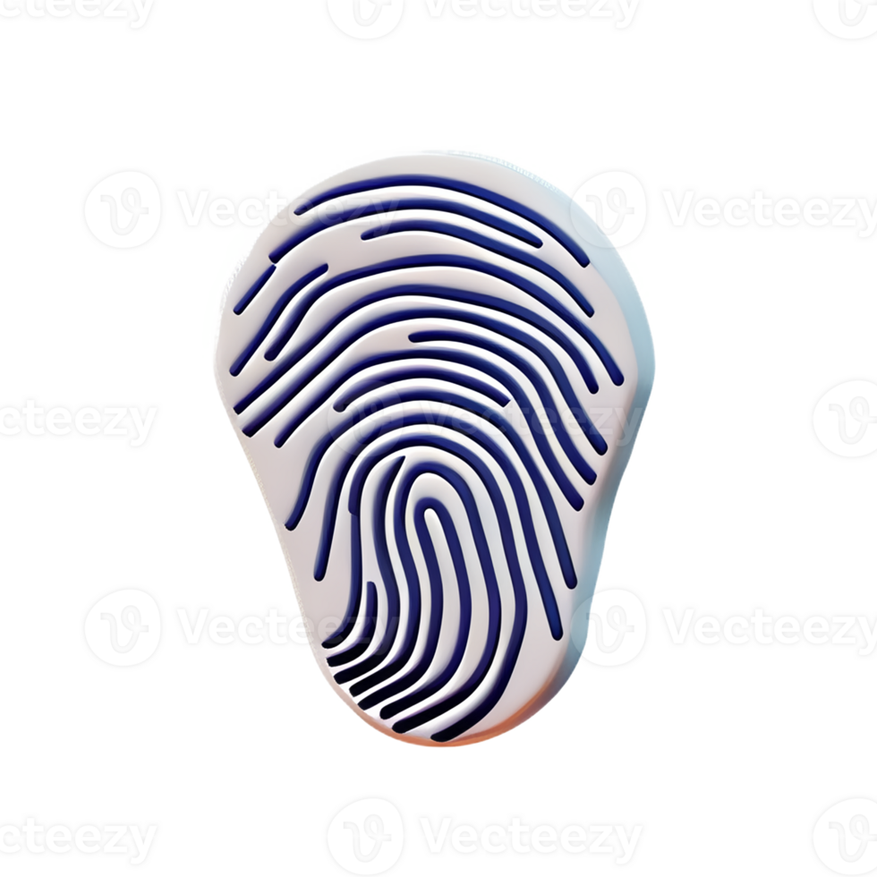 fingerprint 3d rendering icon illustration png
