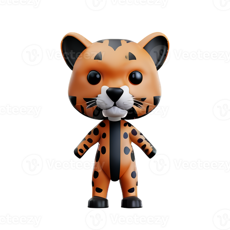 cheetah 3d rendering icon illustration png