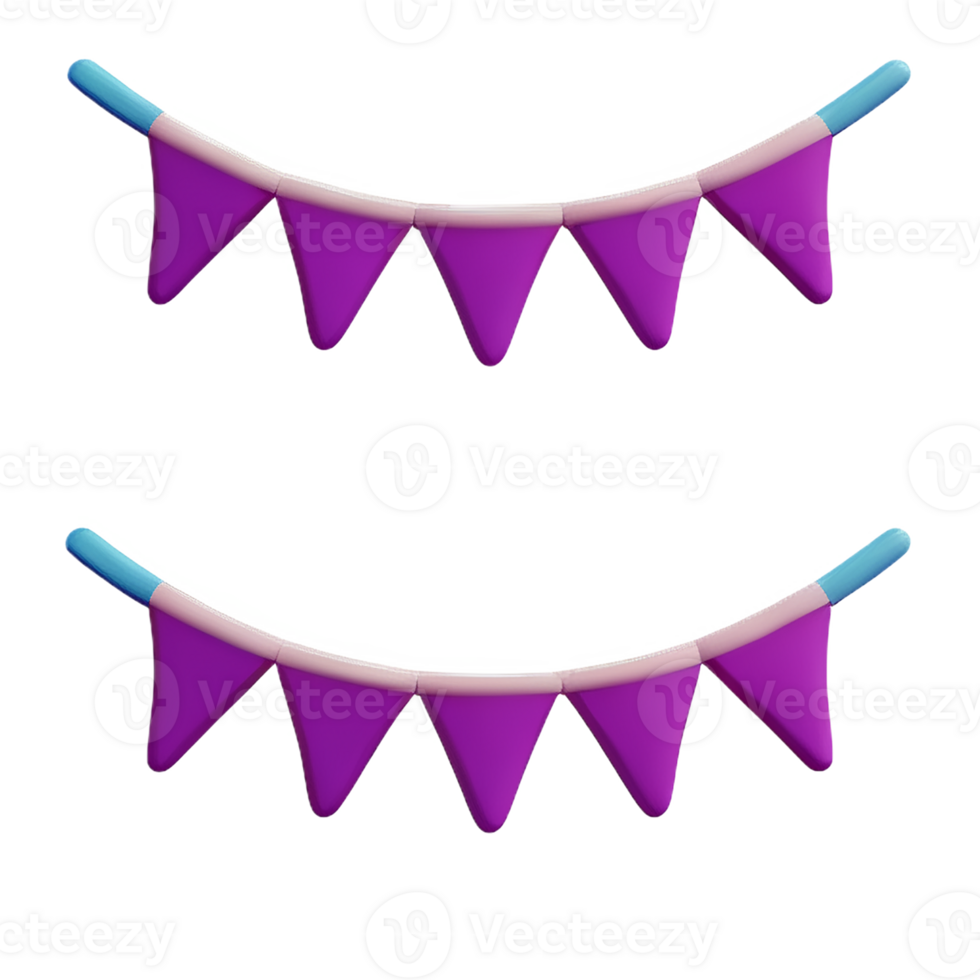 bunting 3d rendering icon illustration png