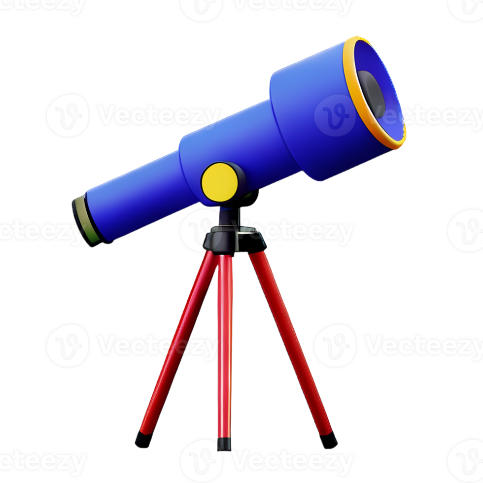 telescope 3d rendering icon illustration png
