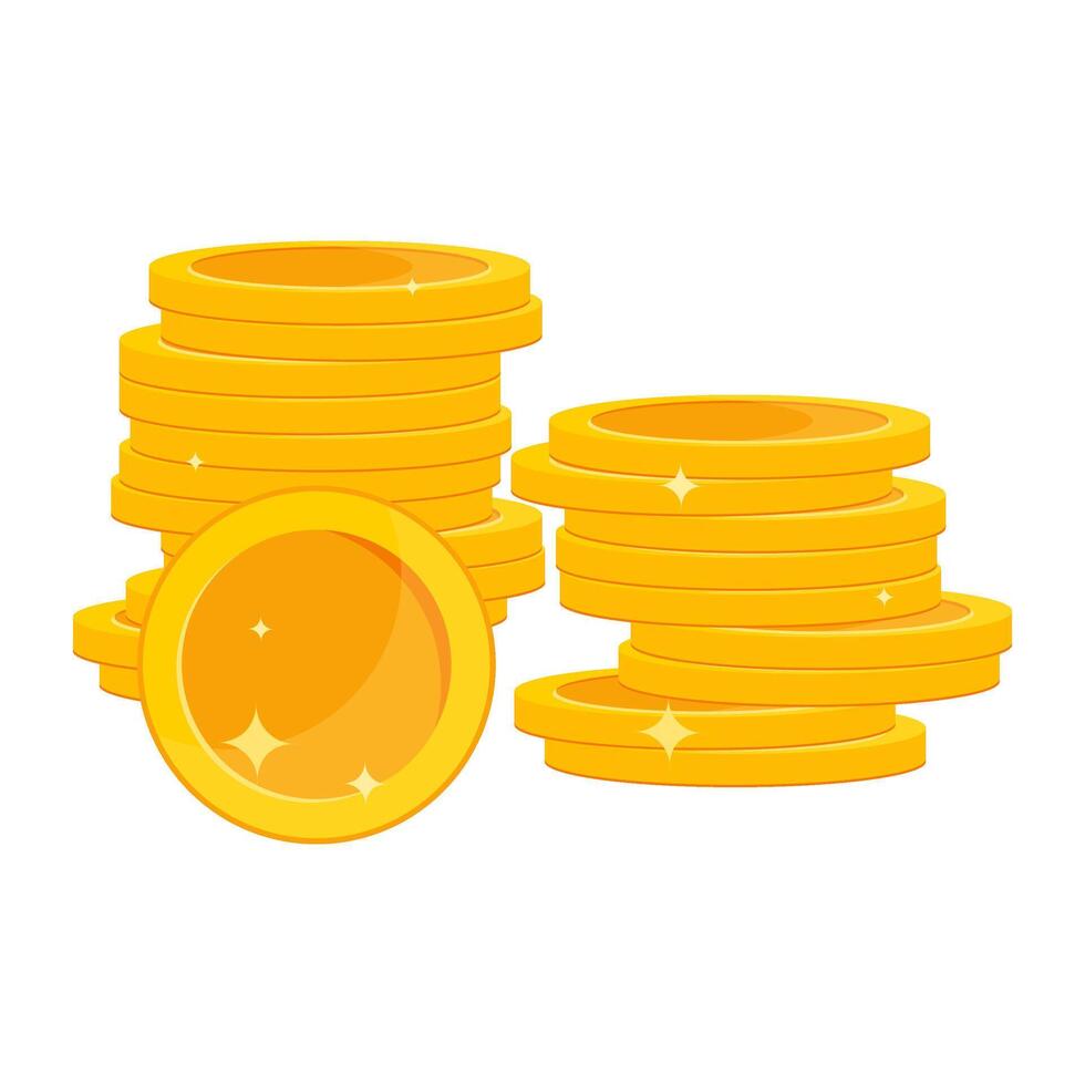 Stack of gold coins. Money. Wealth. vector