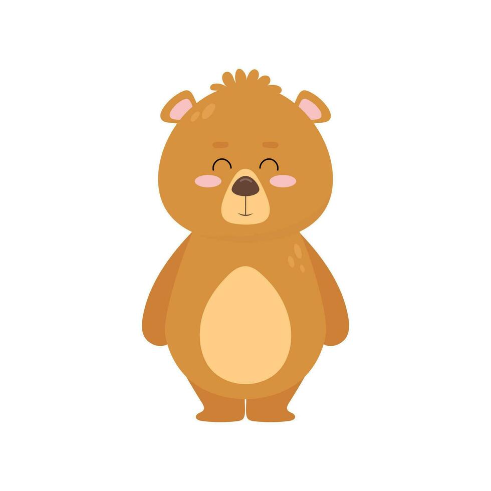 oso. marrón oso en dibujos animados estilo. para niños plano ilustración vector