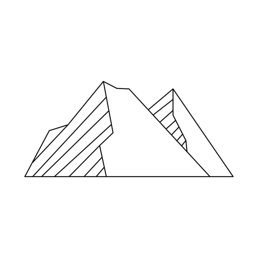 línea montaña elemento vector .